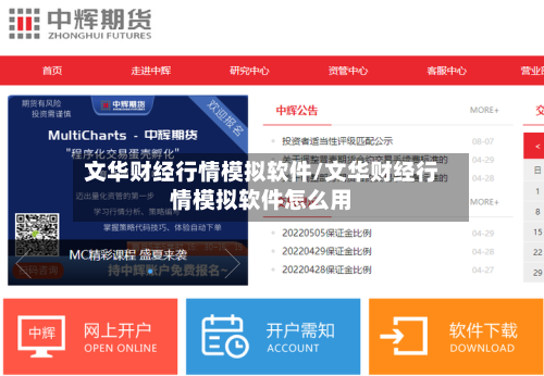 文华财经行情模拟软件/文华财经行情模拟软件怎么用