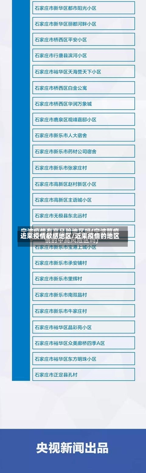 近来疫情敏感地区/近来疫情的地区