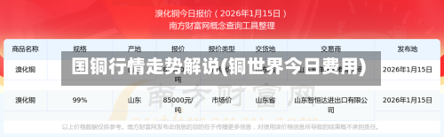 国铜行情走势解说(铜世界今日费用)-第3张图片