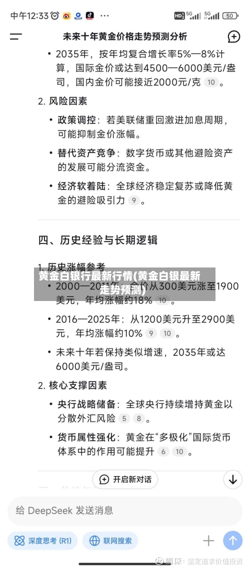 黄金白银行最新行情(黄金白银最新走势预测)